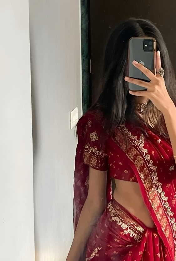 Mirror selfie dp Saree (5)