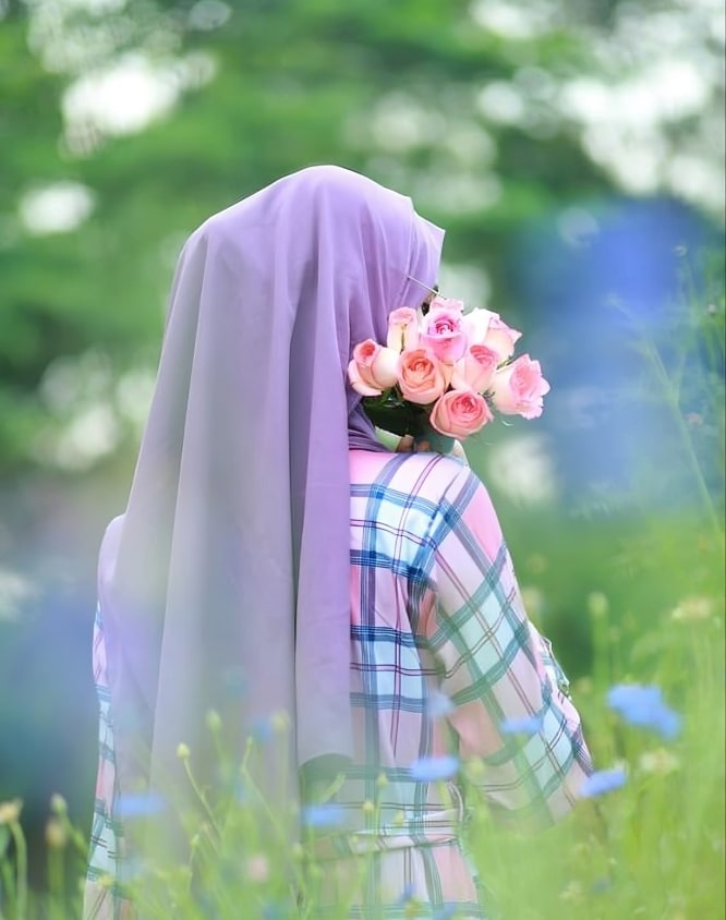 hidden face hijab girl dp 