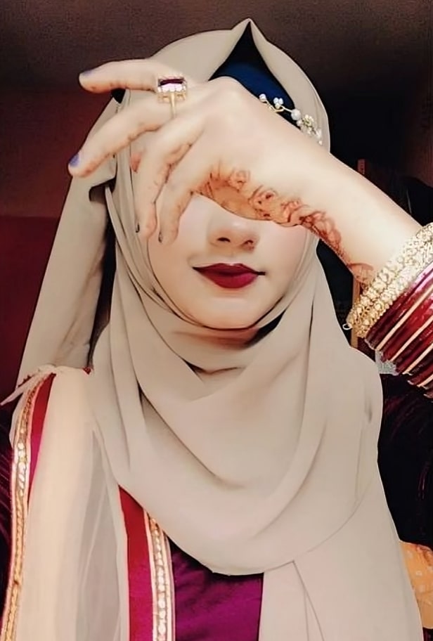 hijab girl hidden face dp