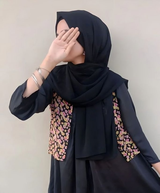 hijab girl hidden face